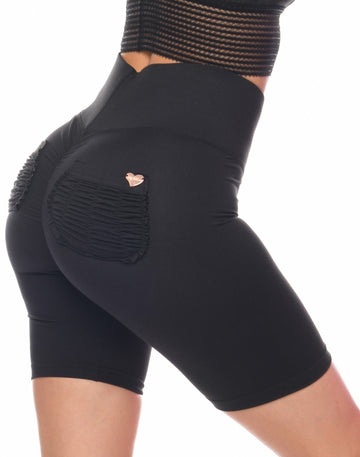 *super Blackout* (Covered Cute Booty Biker) Xxs / Covered Waistband Shorts - Active